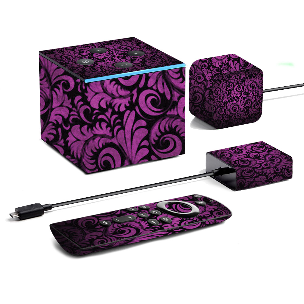 Picture of MightySkins AMFITVCU19-Purple Style Skin for Amazon Fire TV Cube 2019 - Purple Style