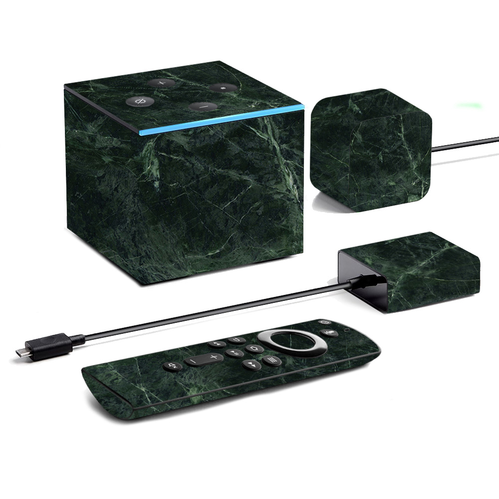 Picture of MightySkins AMFITVCU19-Green Marble Skin for Amazon Fire TV Cube 2019 - Green Marble