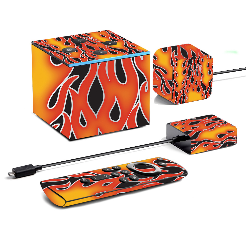 Picture of MightySkins AMFITVCU19-Hot Flames Skin for Amazon Fire TV Cube 2019 - Hot Flames