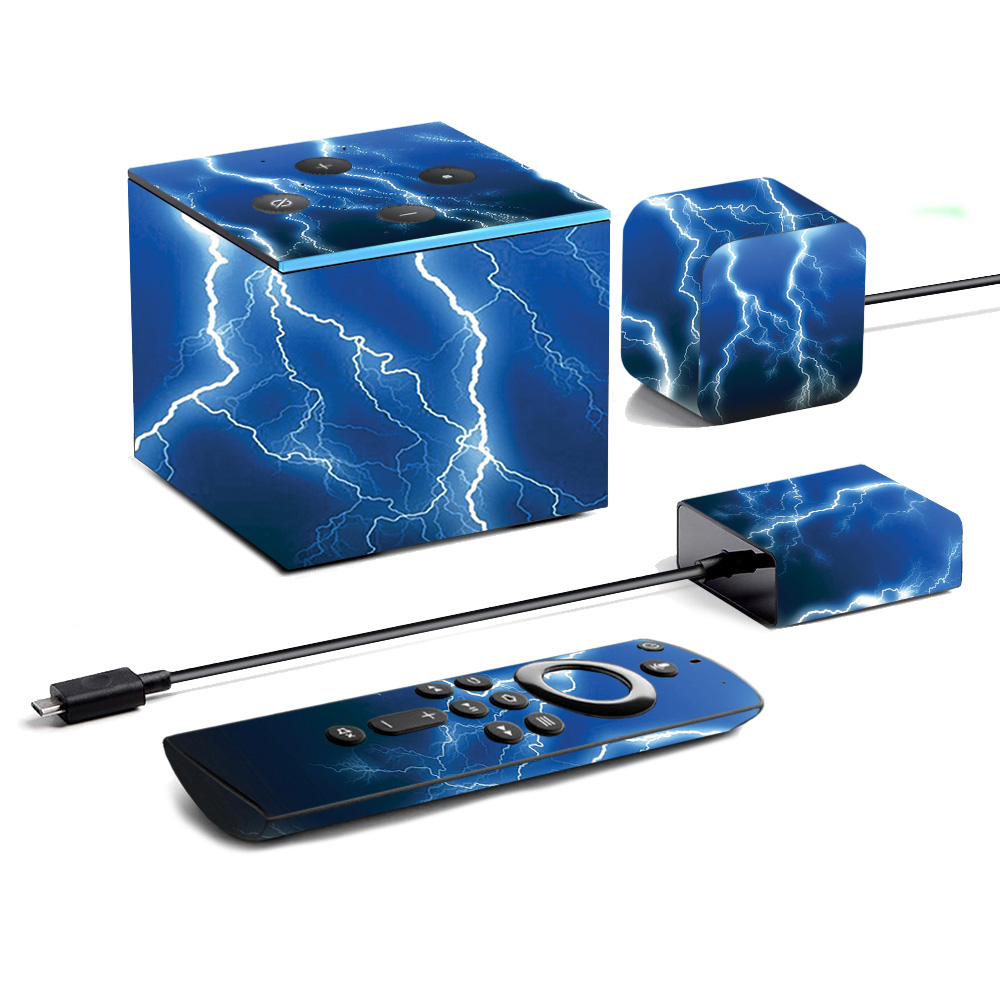 Picture of MightySkins AMFITVCU19-Lightning Storm Skin for Amazon Fire TV Cube 2019 - Lightning Storm