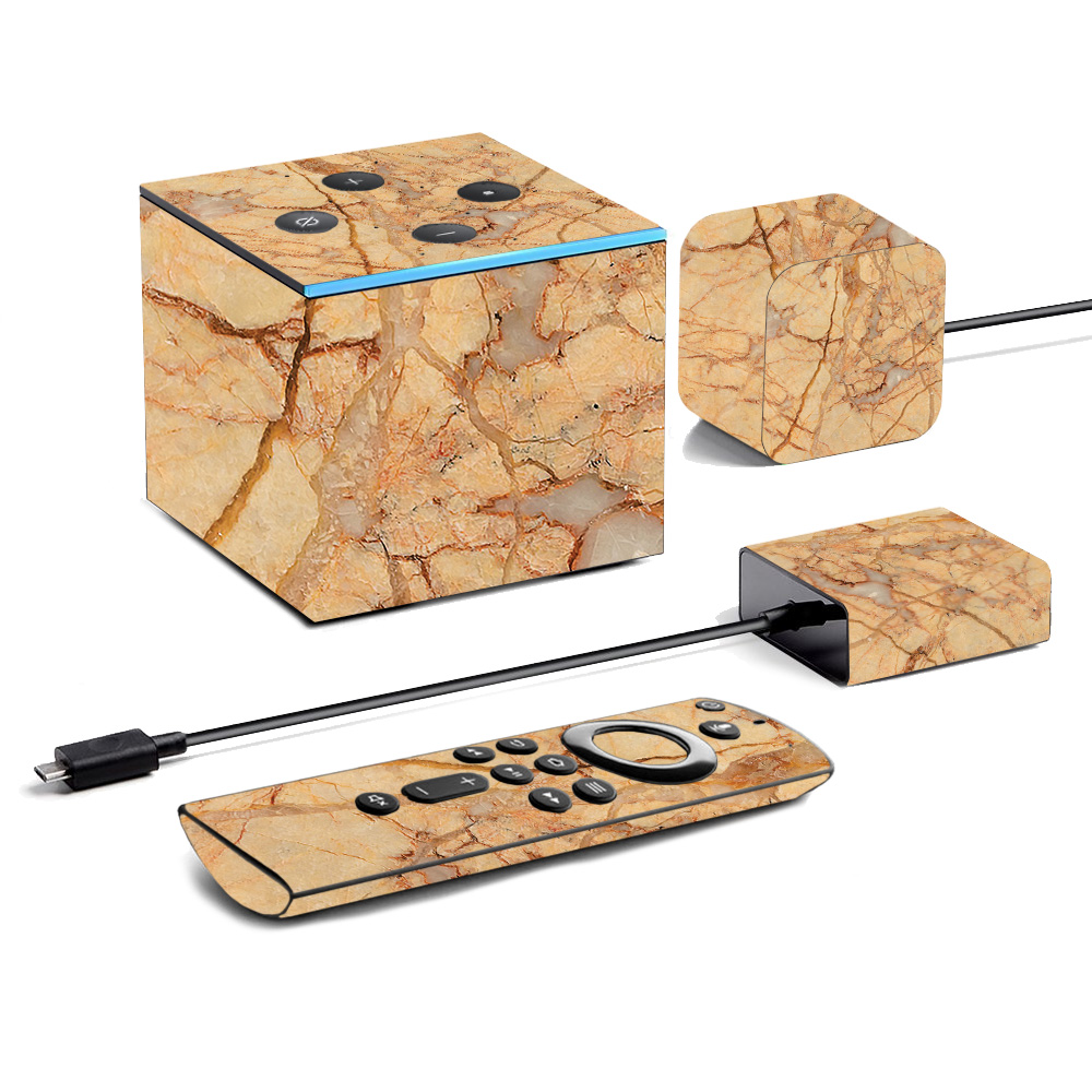 Picture of MightySkins AMFITVCU19-Amber Marble Skin for Amazon Fire TV Cube 2019 - Amber Marble