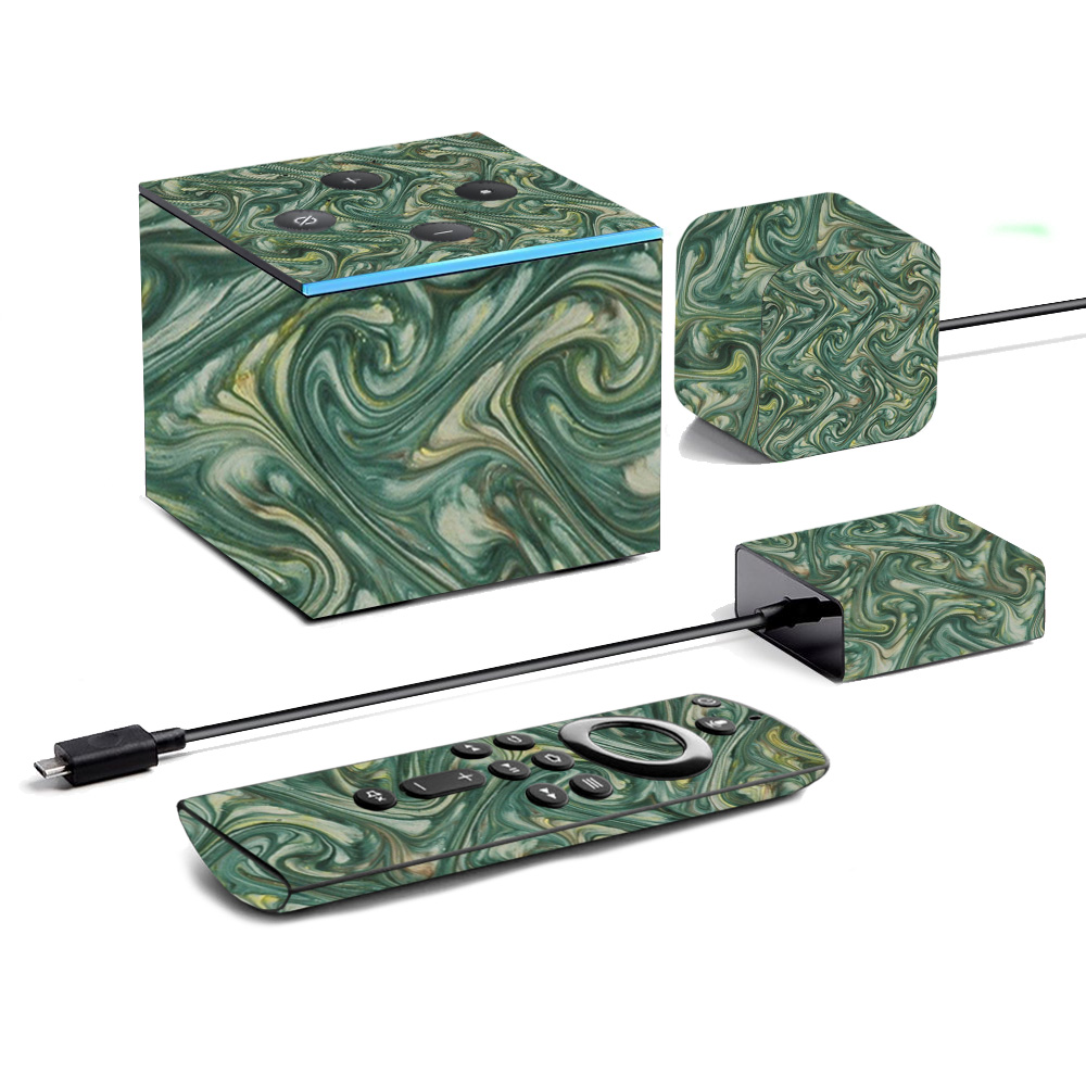 Picture of MightySkins AMFITVCU19-Marble Swirl Skin for Amazon Fire TV Cube 2019 - Marble Swirl