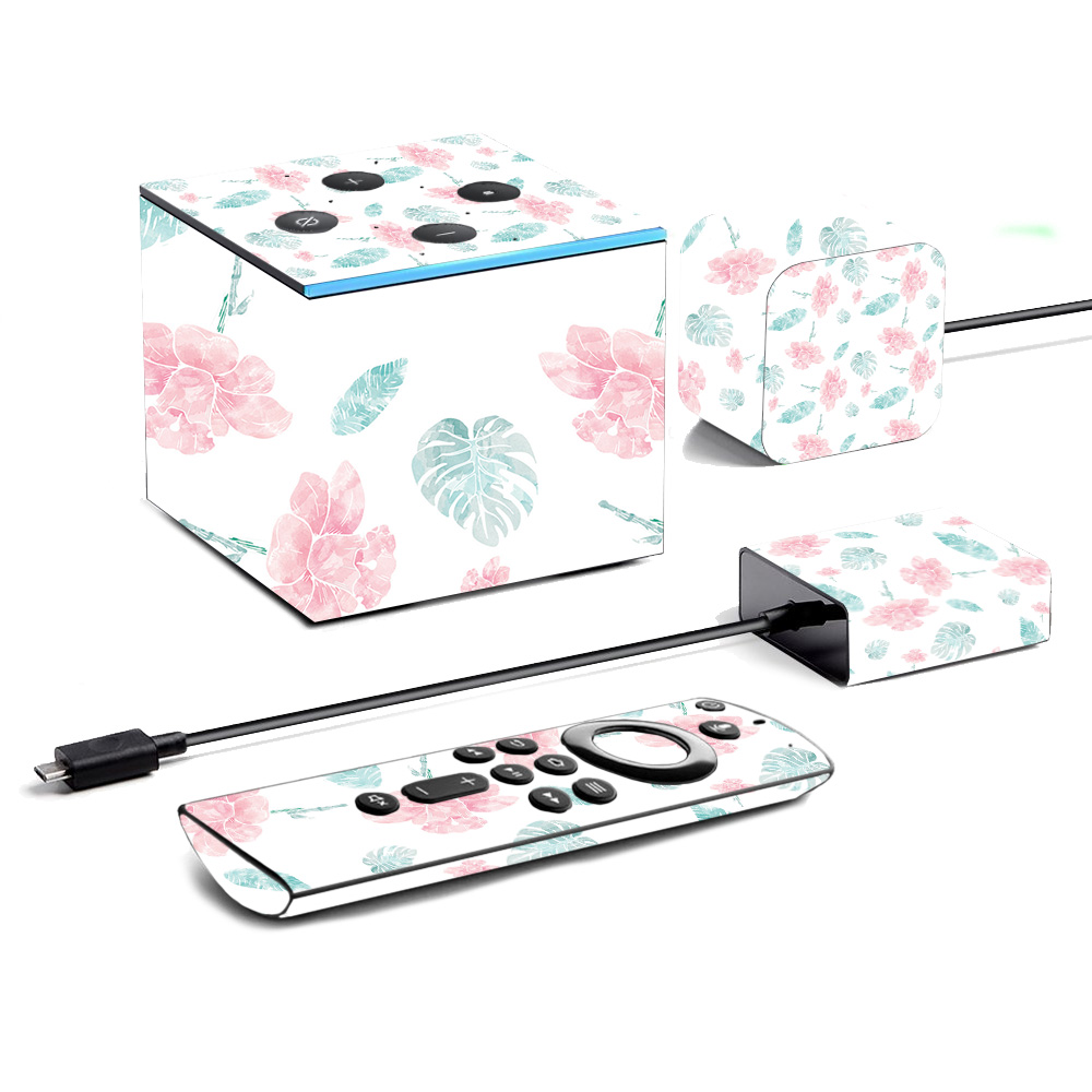 Picture of MightySkins AMFITVCU19-Paper Flowers Skin for Amazon Fire TV Cube 2019 - Paper Flowers
