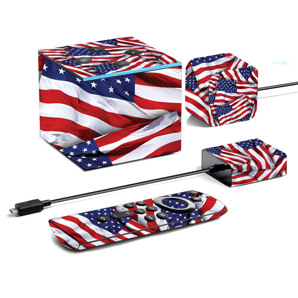 Picture of MightySkins AMFITVCU19-Patriot Skin for Amazon Fire TV Cube 2019 - Patriot