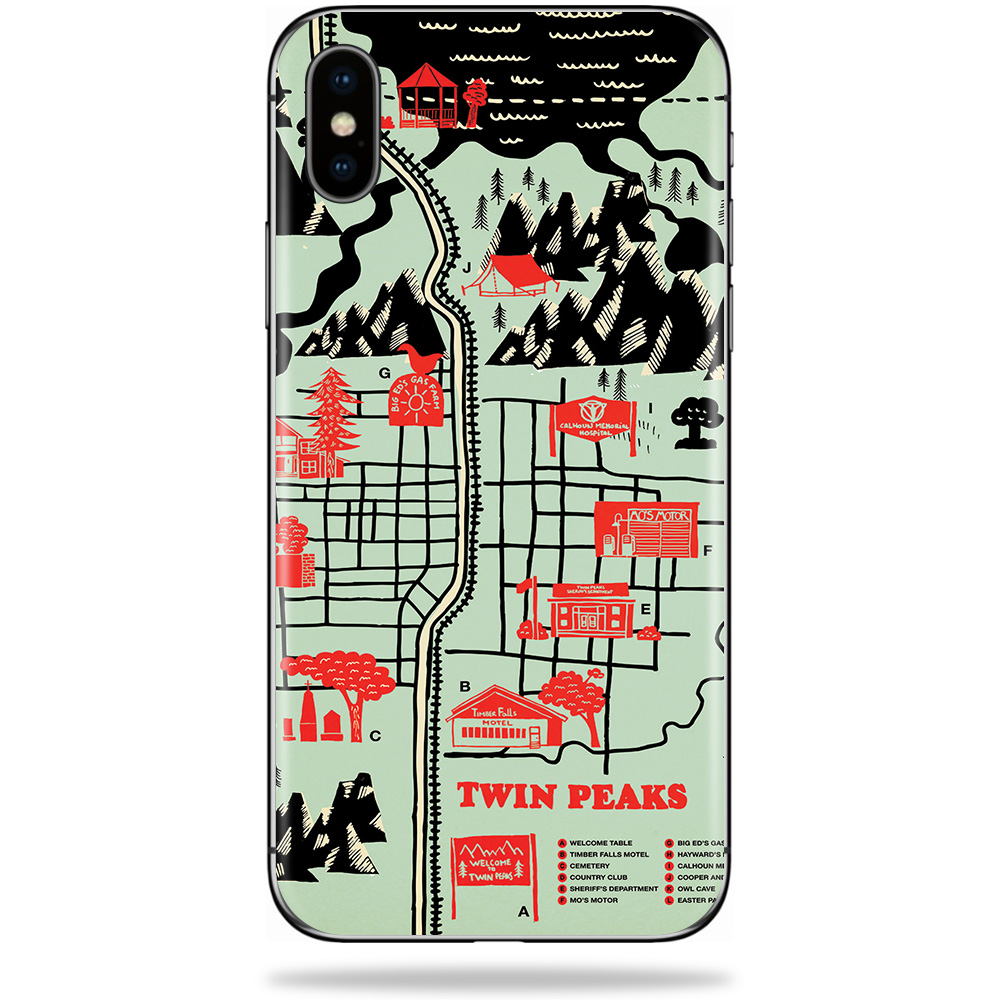 APIPHXS-Twin Peaks Map Skin for Apple iPhone XS - Twin Peaks Map -  MightySkins