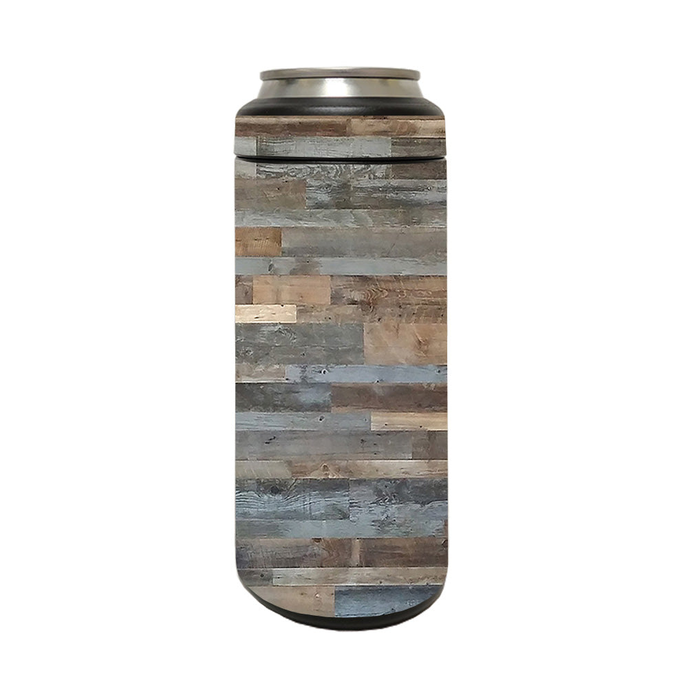 Picture of MightySkins YERM12COLSL-Gray Wood Skin Compatible with YETI Rambler 12 oz Colster Slim Can - Gray Wood