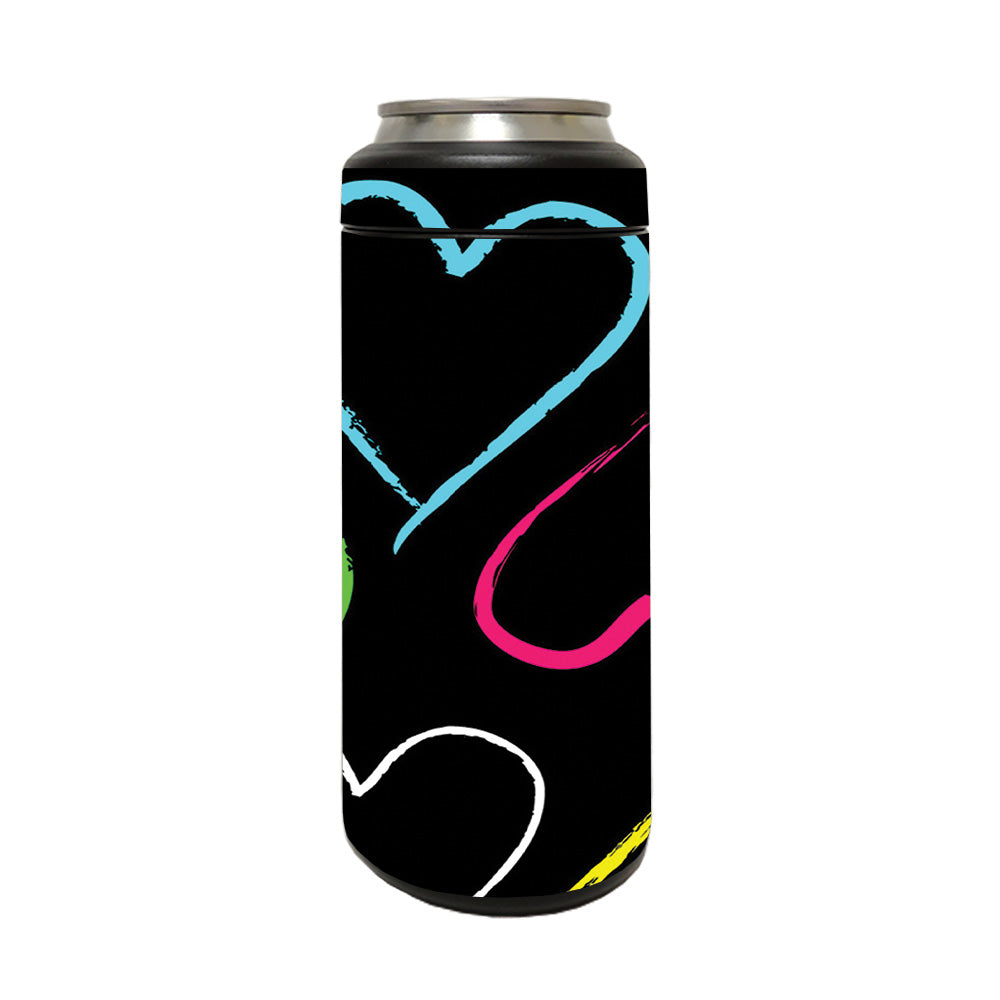 Picture of MightySkins YERM12COLSL-Hearts Skin Compatible with YETI Rambler 12 oz Colster Slim Can - Hearts