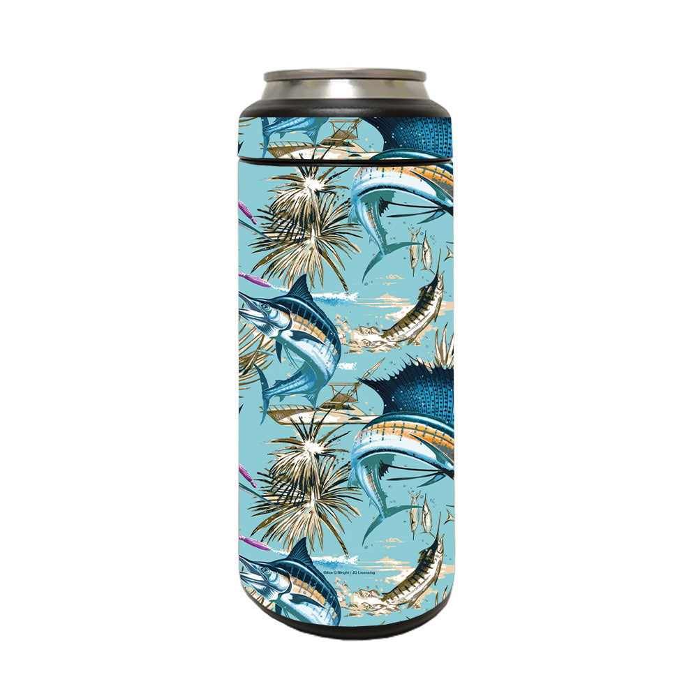 Picture of MightySkins YERM12COLSL-Island Fish Skin Compatible with YETI Rambler 12 oz Colster Slim Can - Island Fish