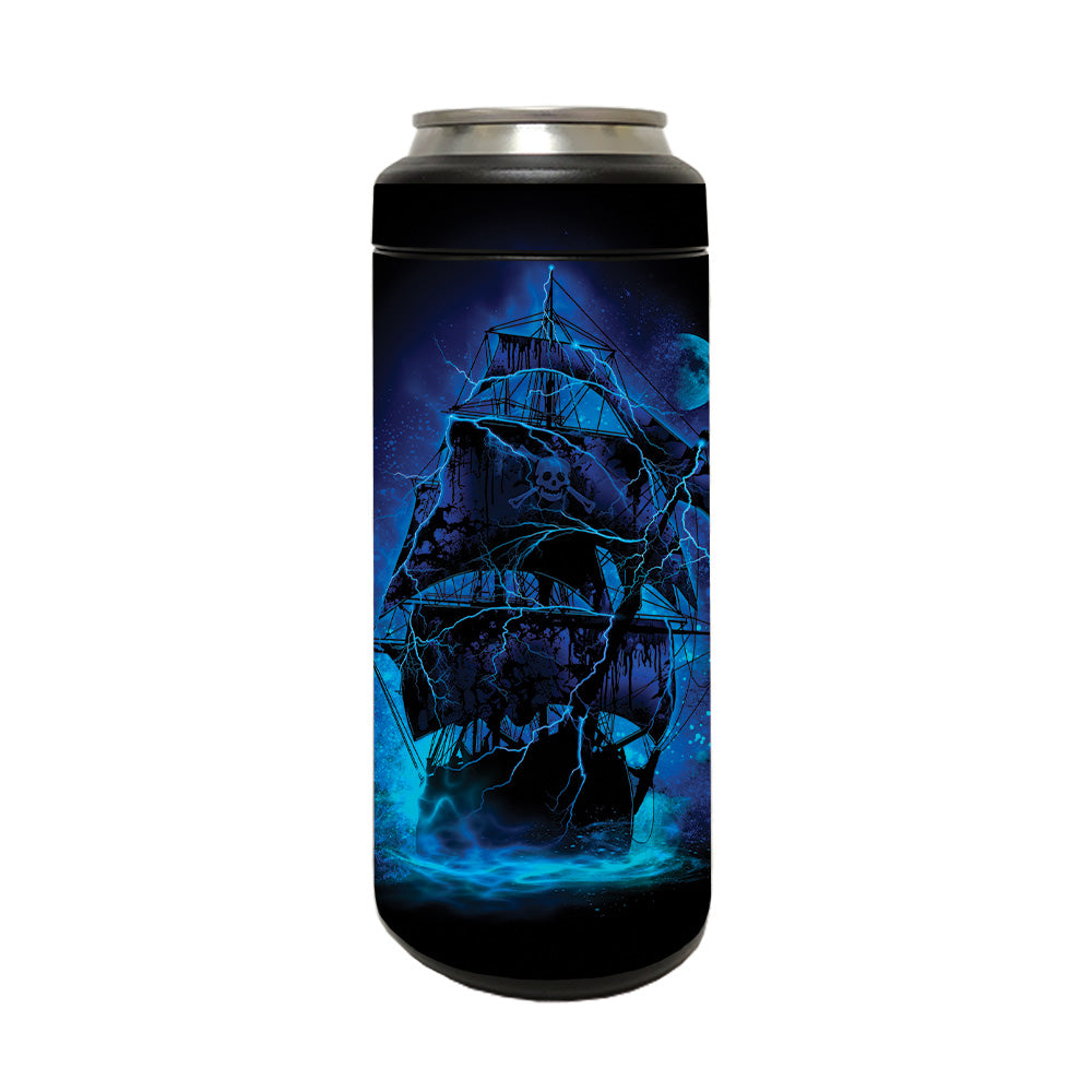 Picture of MightySkins YERM12COLSL-Pirate Storm Skin Compatible with YETI Rambler 12 oz Colster Slim Can - Pirate Storm
