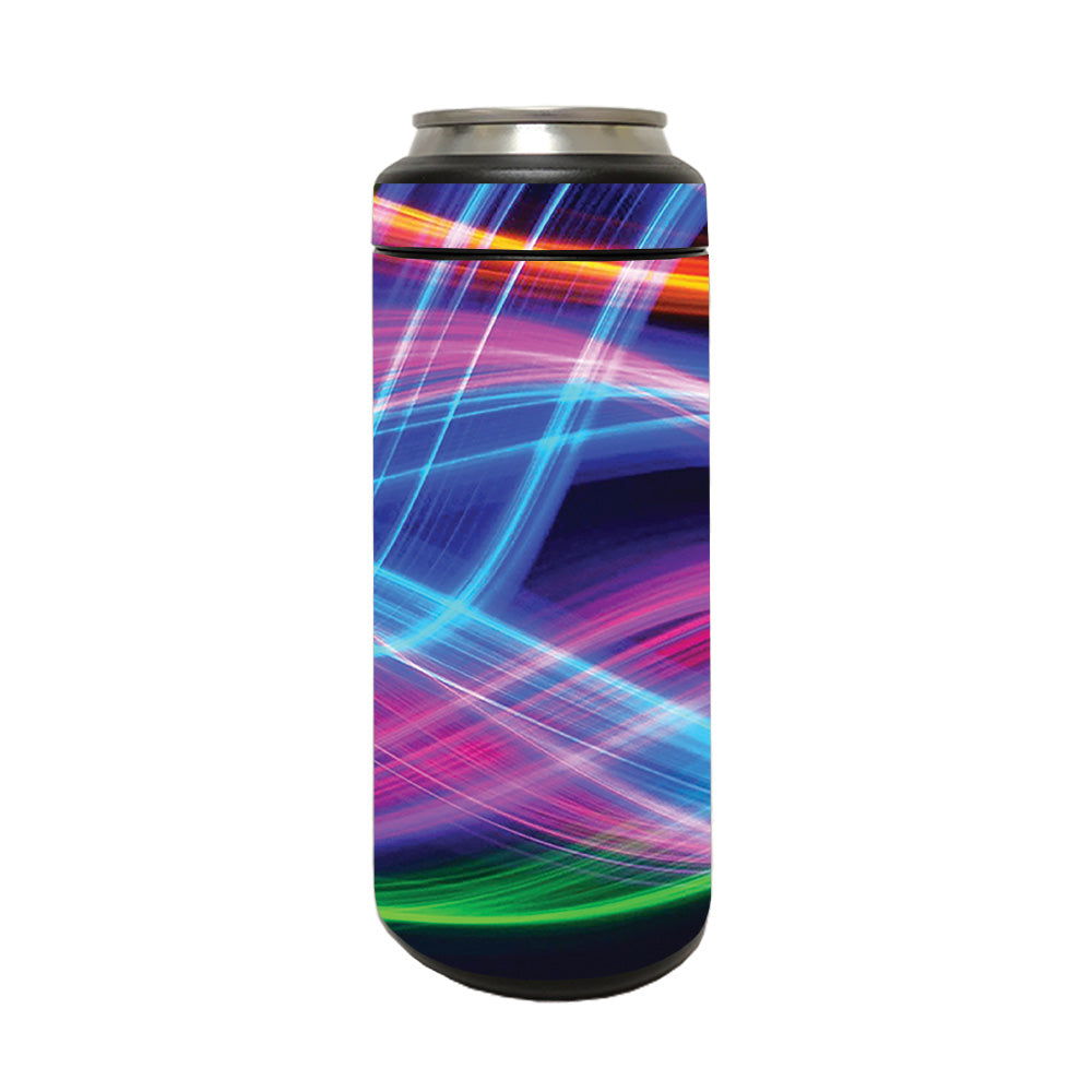 Picture of MightySkins YERM12COLSL-Light Waves Skin Compatible with YETI Rambler 12 oz Colster Slim Can - Light Waves