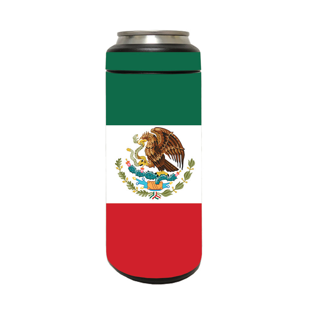 Picture of MightySkins YERM12COLSL-Mexican Flag Skin Compatible with YETI Rambler 12 oz Colster Slim Can - Mexican Flag