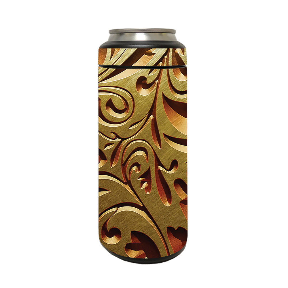 Picture of MightySkins YERM12COLSL-Mosaic Gold Skin Compatible with YETI Rambler 12 oz Colster Slim Can - Mosaic Gold
