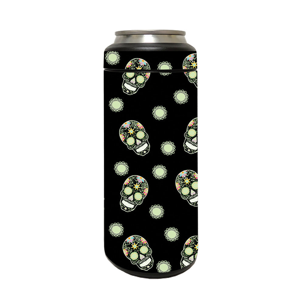 Picture of MightySkins YERM12COLSL-Nighttime Skulls Skin Compatible with YETI Rambler 12 oz Colster Slim Can - Nighttime Skulls