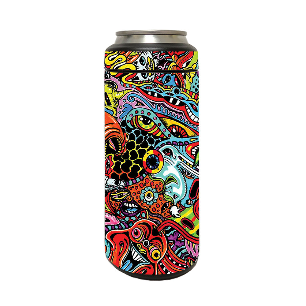 Picture of MightySkins YERM12COLSL-Acid Trippy Skin Compatible with YETI Rambler 12 oz Colster Slim Can - Acid Trippy