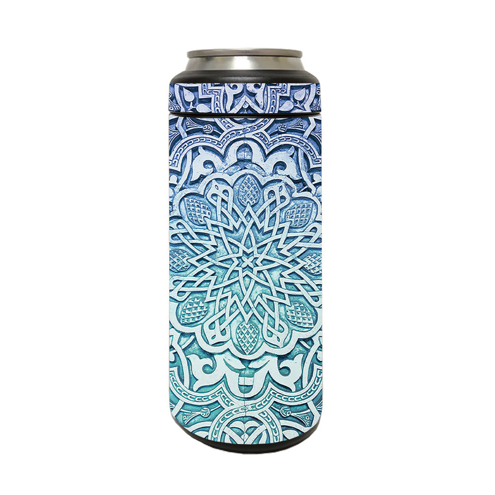 Picture of MightySkins YERM12COLSL-Carved Blue Skin Compatible with YETI Rambler 12 oz Colster Slim Can - Carved Blue