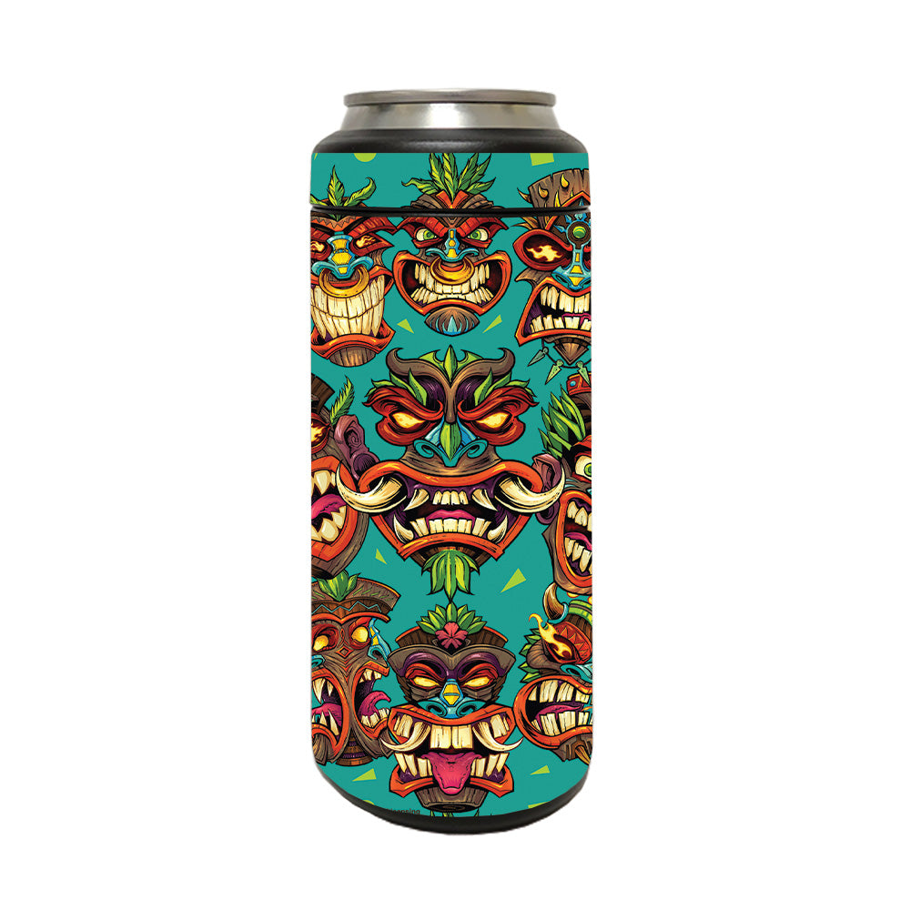 Picture of MightySkins YERM12COLSL-Crazy Tikis Skin Compatible with YETI Rambler 12 oz Colster Slim Can - Crazy Tikis