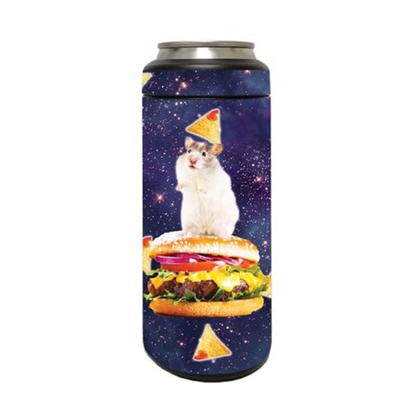 Picture of MightySkins YERM12COLSL-Hamster Burger Carbon Fiber Skin Compatible with YETI Rambler 12 oz Colster Slim Can - Hamster Burger