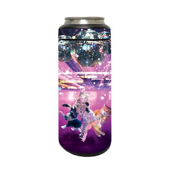 Picture of MightySkins YERM12COLSL-Kitty Cat Rave Carbon Fiber Skin Compatible with YETI Rambler 12 oz Colster Slim Can - Kitty Cat Rave