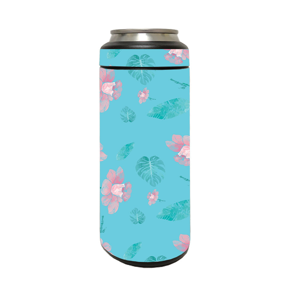 Picture of MightySkins YERM12COLSL-Water Flowers Skin Compatible with YETI Rambler 12 oz Colster Slim Can - Water Flowers