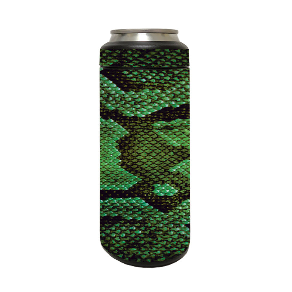 Picture of MightySkins YERM12COLSL-Green Serpent Skin Compatible with YETI Rambler 12 oz Colster Slim Can - Green Serpent
