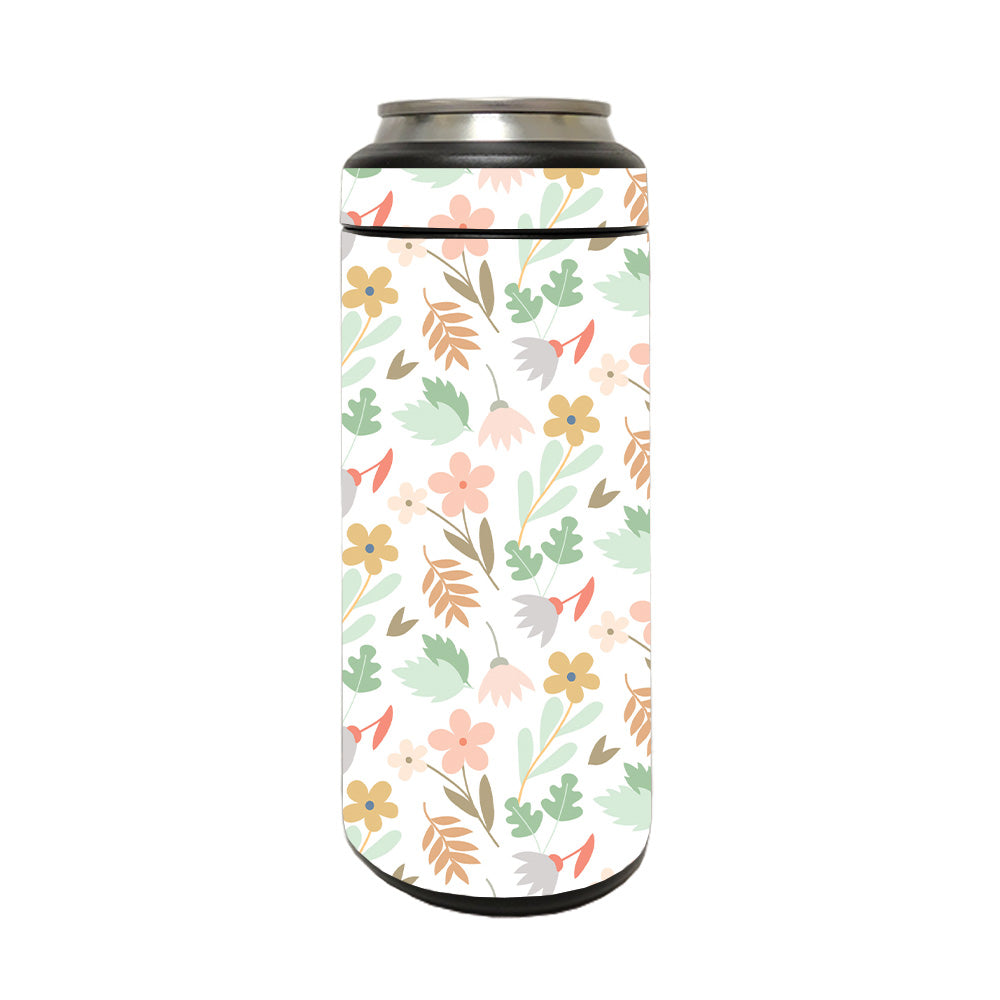 Picture of MightySkins YERM12COLSL-Neutral Flowers Skin Compatible with YETI Rambler 12 oz Colster Slim Can - Neutral Flowers