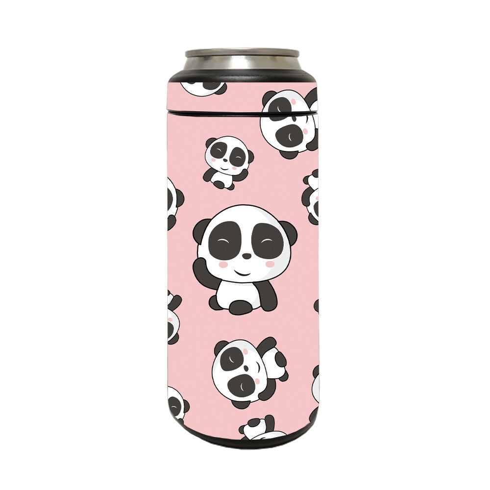 Picture of MightySkins YERM12COLSL-Panda Hello Skin Compatible with YETI Rambler 12 oz Colster Slim Can - Panda Hello
