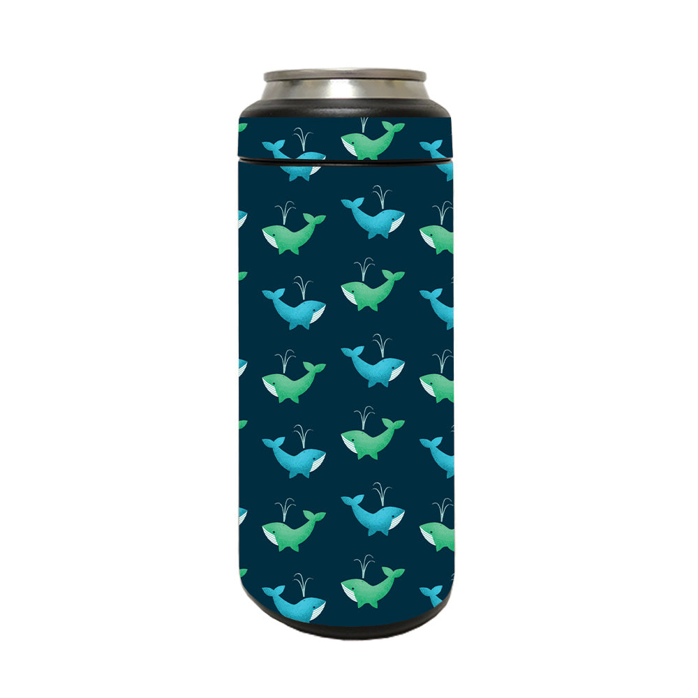 Picture of MightySkins YERM12COLSL-Whale Wave Skin Compatible with YETI Rambler 12 oz Colster Slim Can - Whale Wave