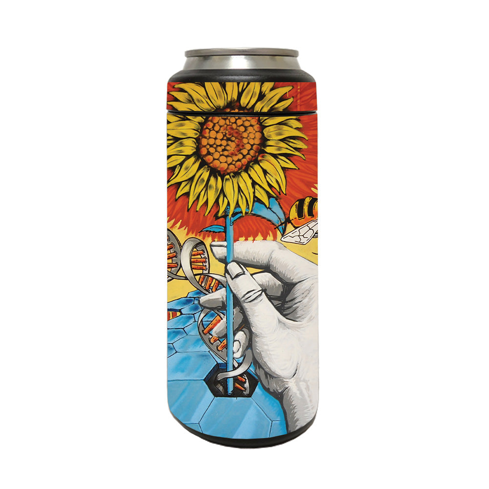 Picture of MightySkins YERM12COLSL-Sunflower Dna Skin Compatible with YETI Rambler 12 oz Colster Slim Can - Sunflower Dna