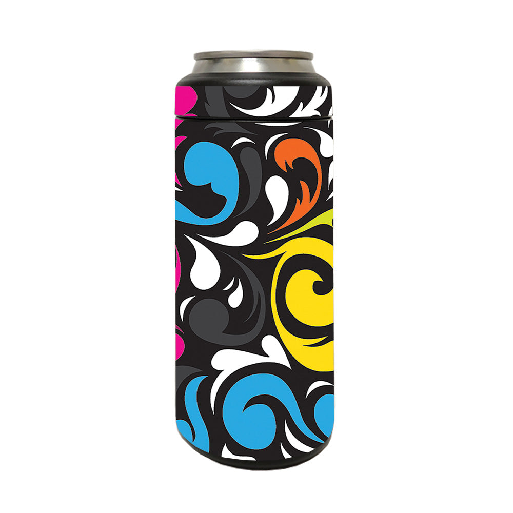 Picture of MightySkins YERM12COLSL-Swirly Skin Compatible with YETI Rambler 12 oz Colster Slim Can - Swirly