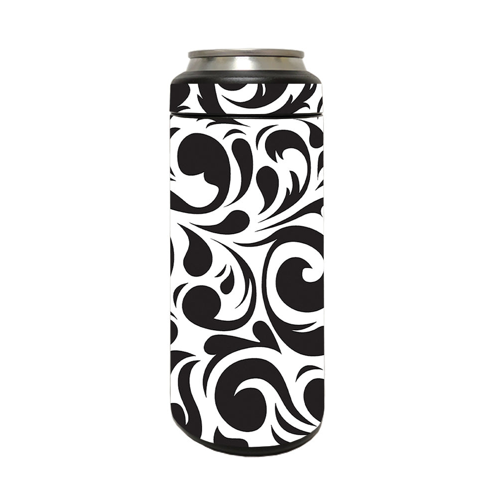 Picture of MightySkins YERM12COLSL-Swirly Black Skin Compatible with YETI Rambler 12 oz Colster Slim Can - Swirly Black