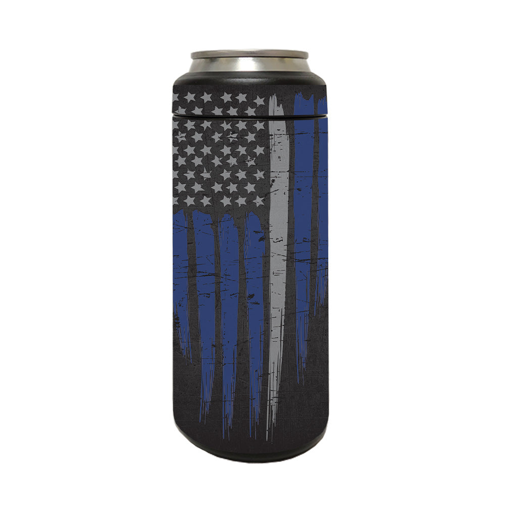 Picture of MightySkins YERM12COLSL-Thin White Line Skin Compatible with YETI Rambler 12 oz Colster Slim Can - Thin White Line