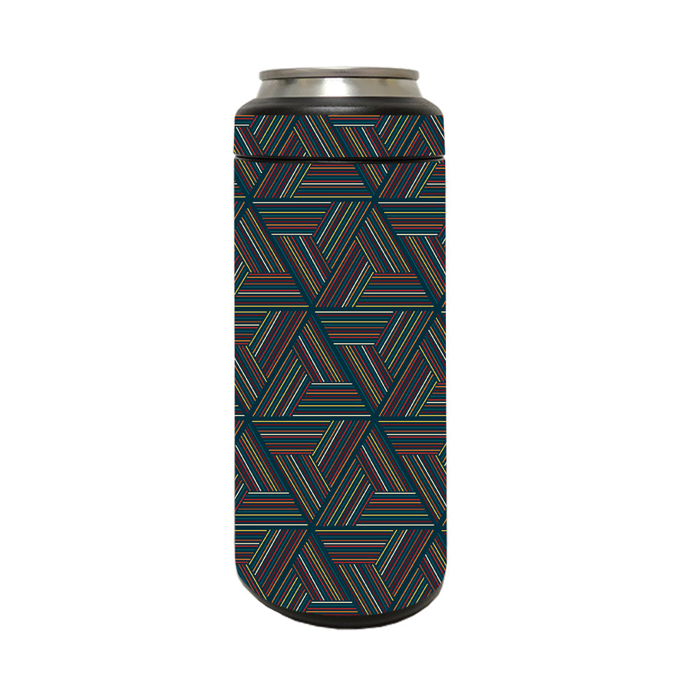 Picture of MightySkins YERM12COLSL-Triangle Stripes Skin Compatible with YETI Rambler 12 oz Colster Slim Can - Triangle Stripes