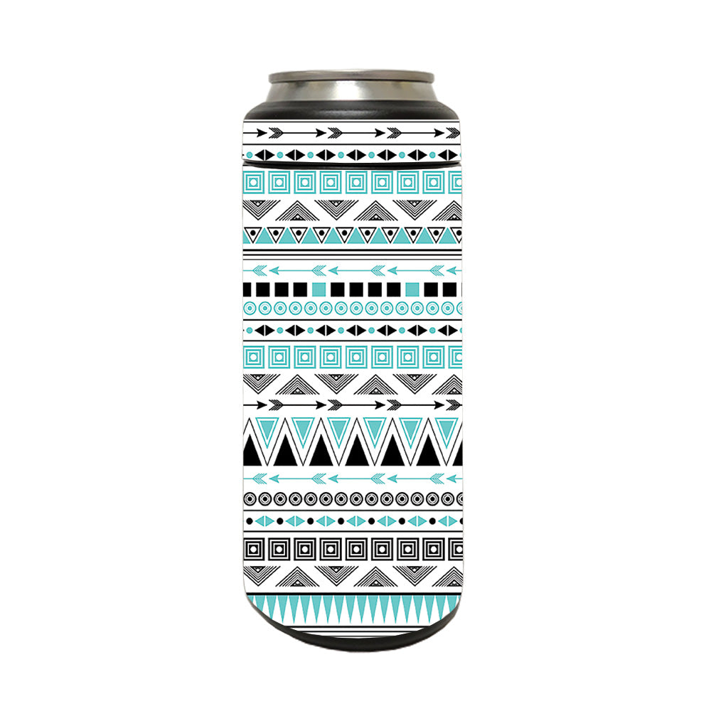 Picture of MightySkins YERM12COLSL-Turquoise Tribal Skin Compatible with YETI Rambler 12 oz Colster Slim Can - Turquoise Tribal