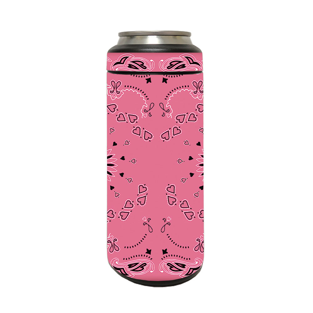 Picture of MightySkins YERM12COLSL-Pink Bandana Skin Compatible with YETI Rambler 12 oz Colster Slim Can - Pink Bandana