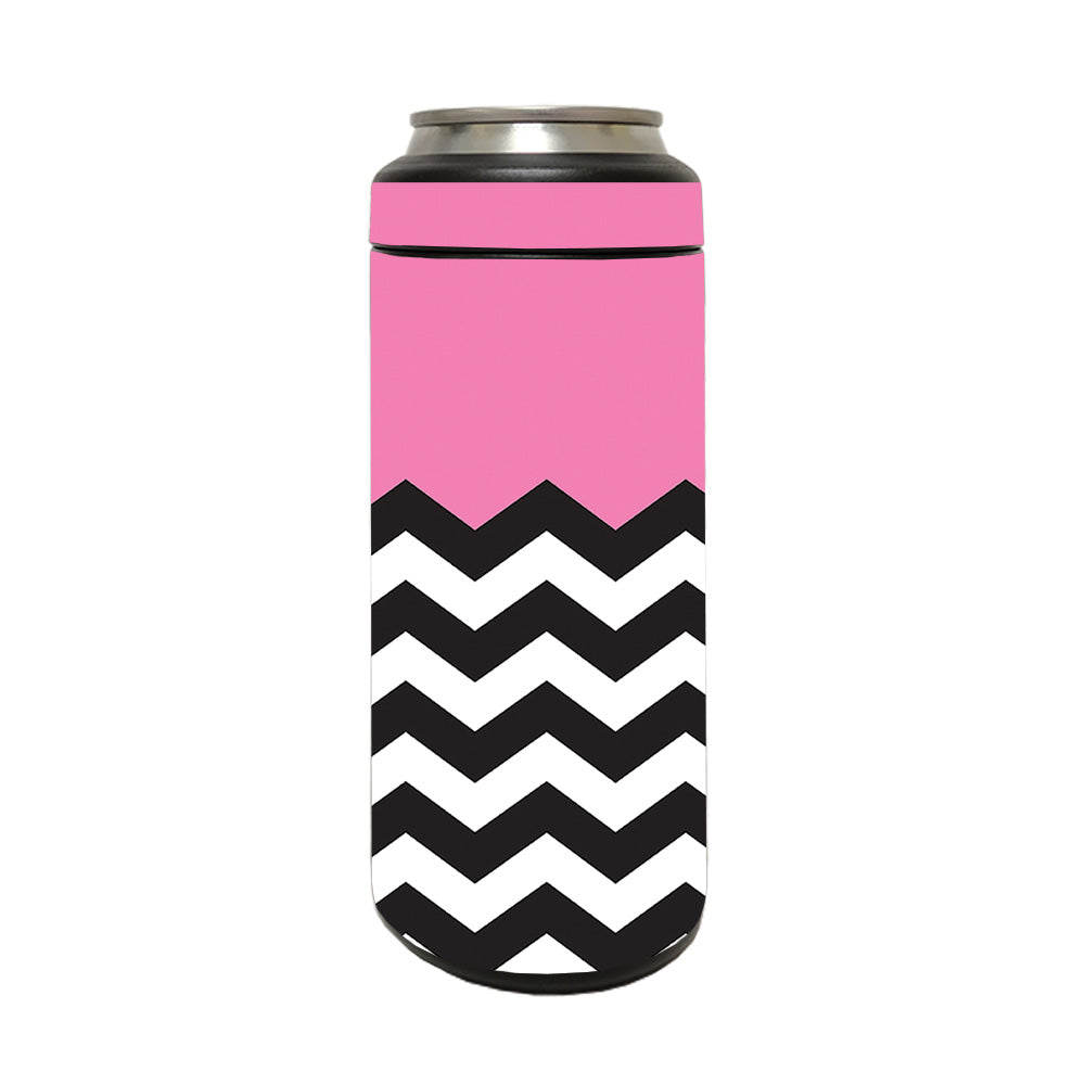 Picture of MightySkins YERM12COLSL-Pink Chevron Skin Compatible with YETI Rambler 12 oz Colster Slim Can - Pink Chevron