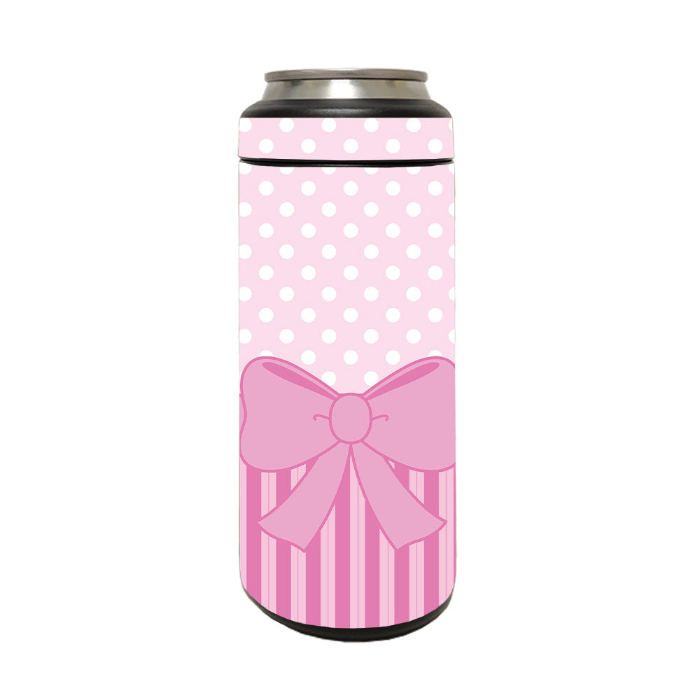 Picture of MightySkins YERM12COLSL-Pink Present Skin Compatible with YETI Rambler 12 oz Colster Slim Can - Pink Present
