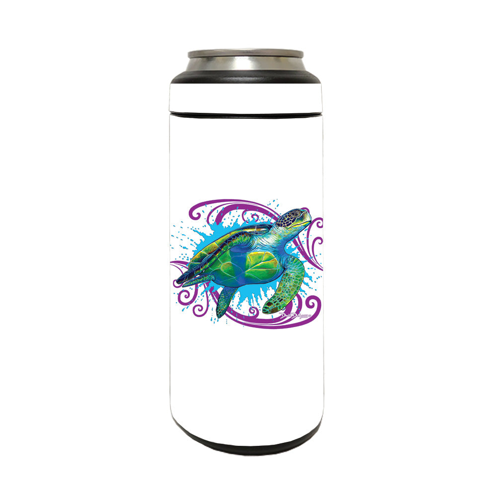 Picture of MightySkins YERM12COLSL-Sea Turtle Splash Skin Compatible with YETI Rambler 12 oz Colster Slim Can - Sea Turtle Splash