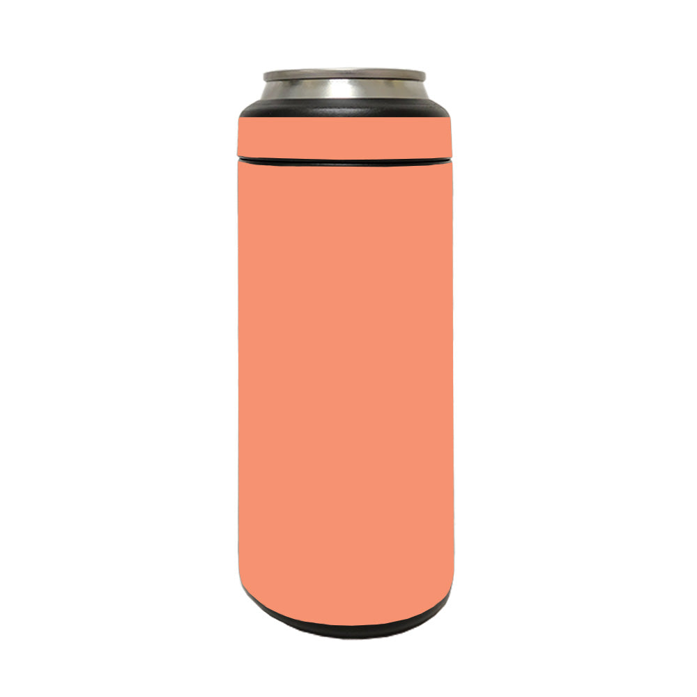 Picture of MightySkins YERM12COLSL-Solid Peach Skin Compatible with YETI Rambler 12 oz Colster Slim Can - Solid Peach