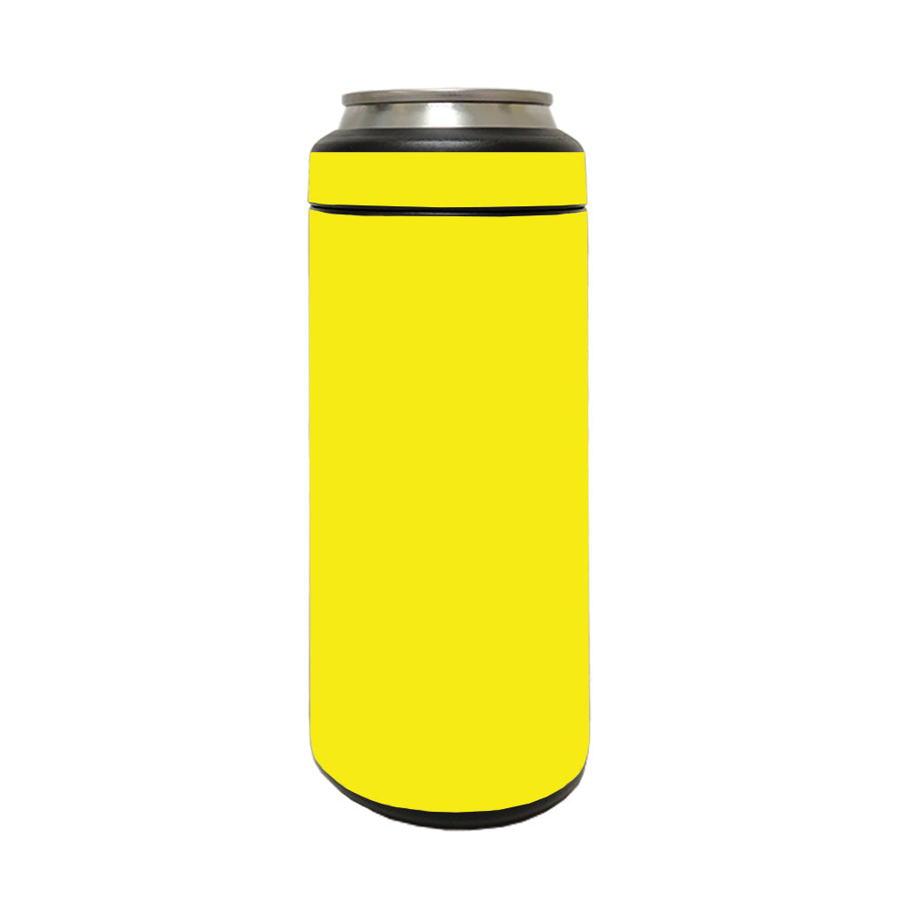 Picture of MightySkins YERM12COLSL-Solid Yellow Skin Compatible with YETI Rambler 12 oz Colster Slim Can - Solid Yellow