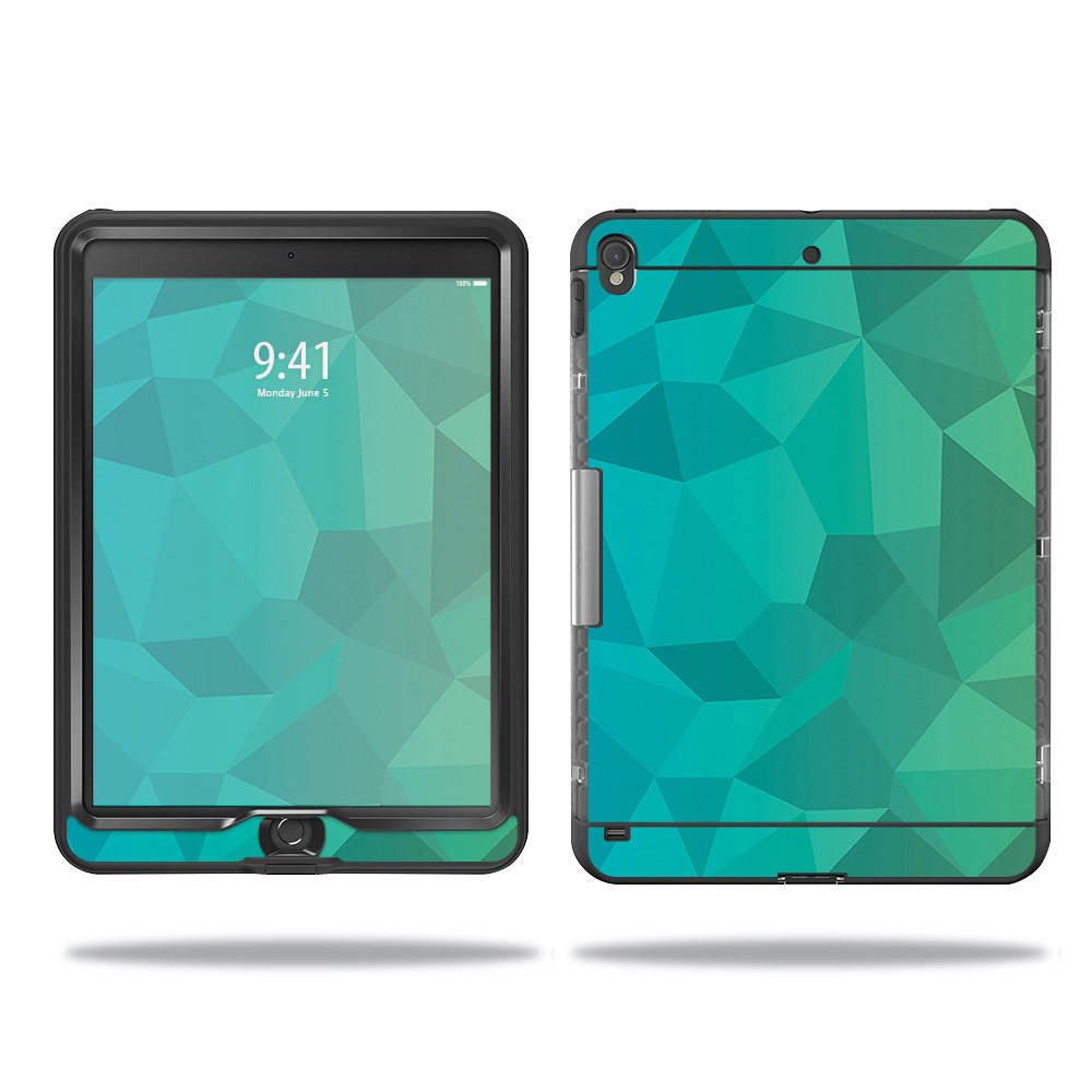 LIFIPADPR10-Blue Green Polygon LifeProof NUUD Skin for Apple iPad Pro 10.5, Blue Green Polygon -  MightySkins