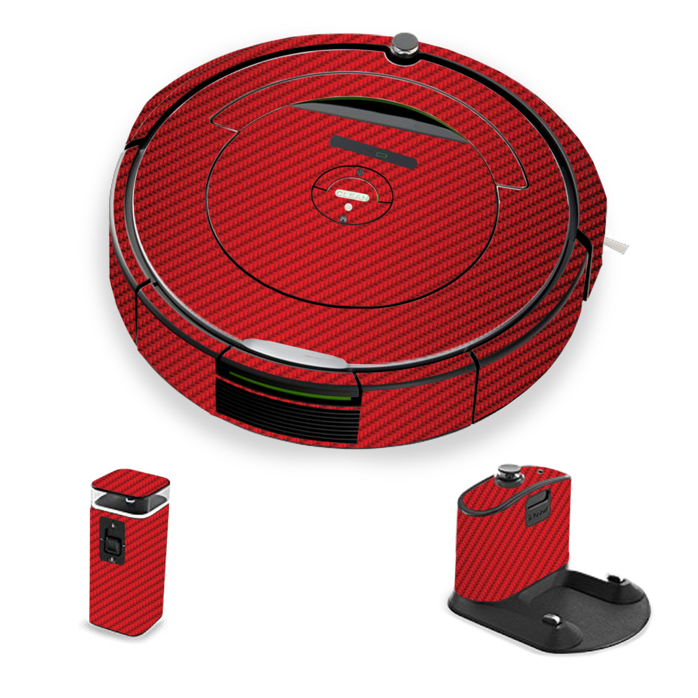 Picture of MightySkins IRRO690-Red Carbon Fiber Skin for iRobot Roomba 690 Robot Vacuum&#44; Red Carbon Fiber