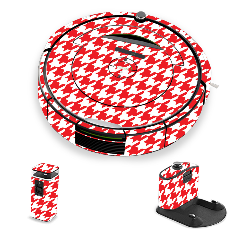 Picture of MightySkins IRRO690-Red Houndstooth Skin for iRobot Roomba 690 Robot Vacuum&#44; Red Houndstooth