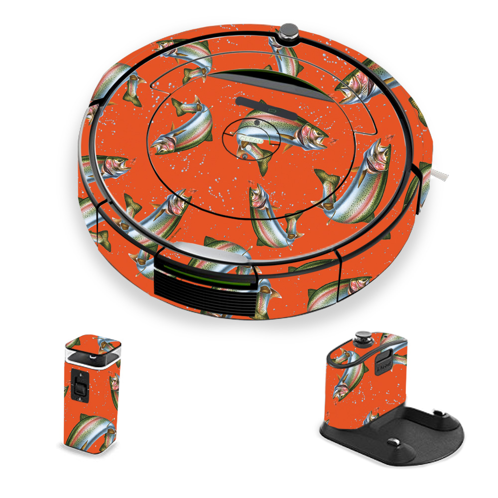 Picture of MightySkins IRRO690-Trout Collage Skin for iRobot Roomba 690 Robot Vacuum&#44; Trout Collage