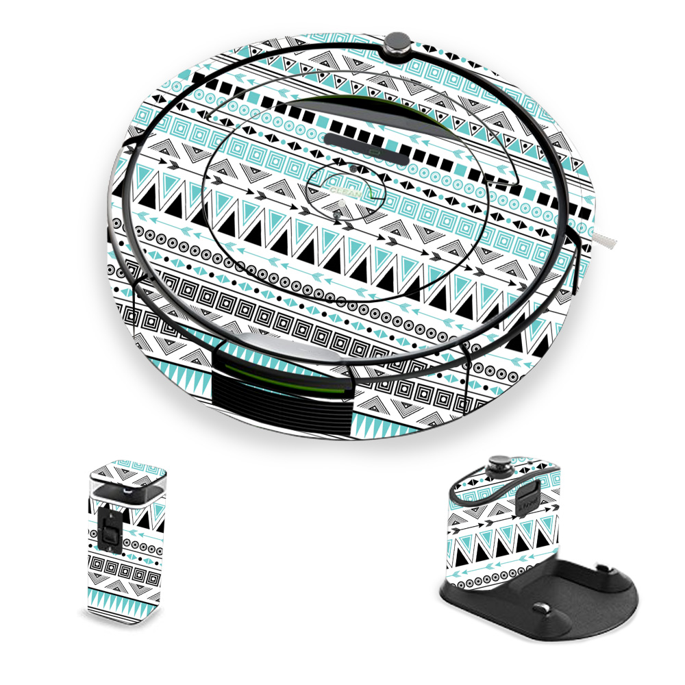 Picture of MightySkins IRRO690-Turquoise Tribal Skin for iRobot Roomba 690 Robot Vacuum&#44; Turquoise Tribal