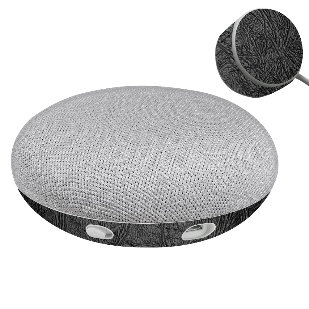 GOOHOMIBlack Leather Skin for Google Home Mini Black Leather