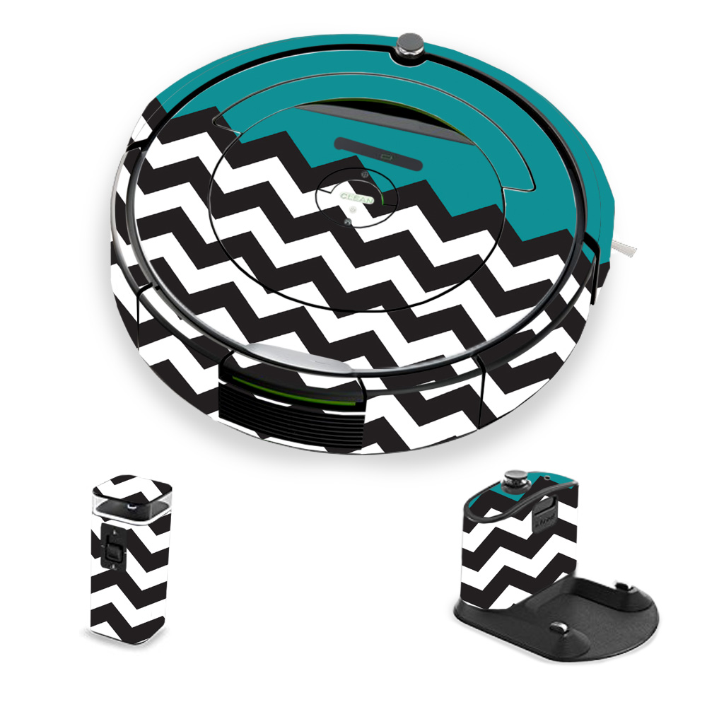 Picture of MightySkins IRRO690-Teal Chevron Skin for iRobot Roomba 690 Robot Vacuum&#44; Teal Chevron