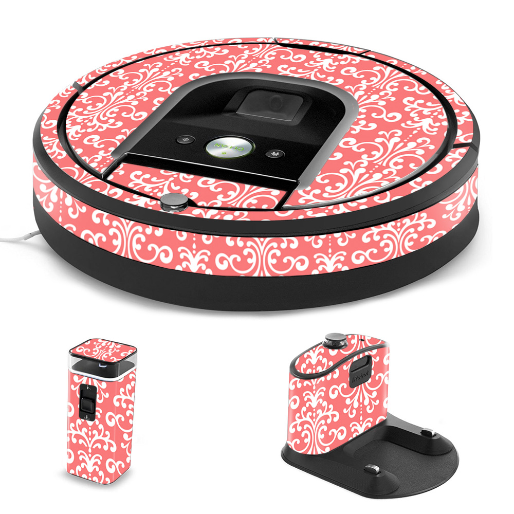 IRRO960-Coral Damask Skin for iRobot Roomba 960 Robot Vacuum, Coral Damask -  MightySkins
