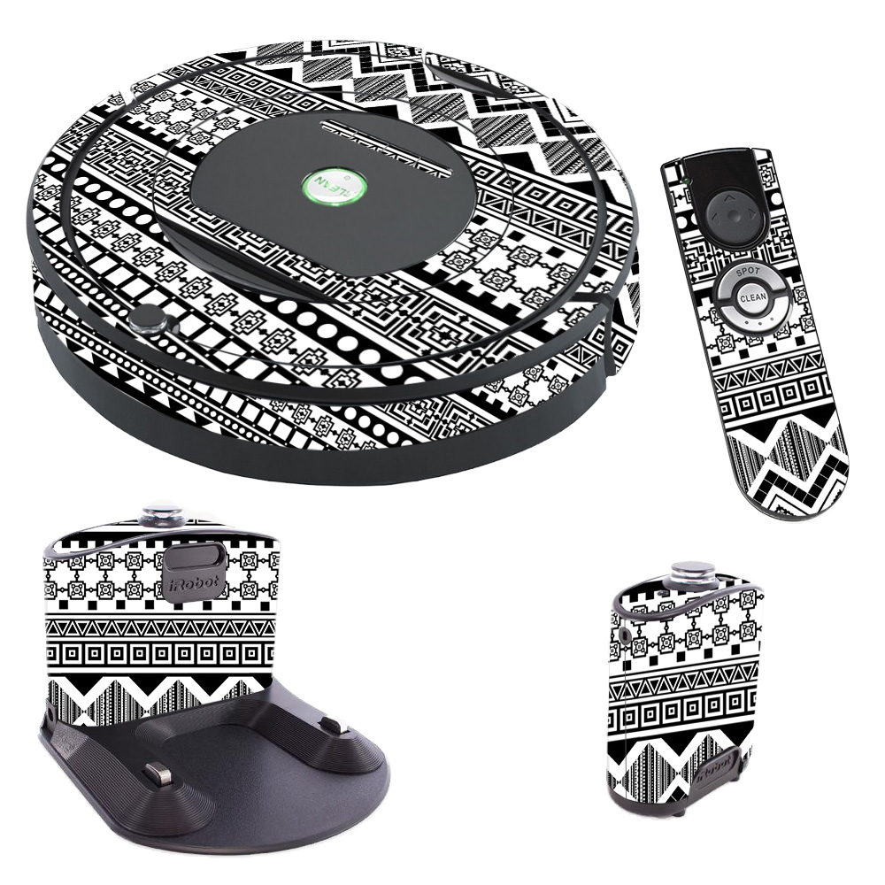 IRRO770-Black Aztec Skin for iRobot Roomba 770 Robot Vacuum, Black Aztec -  MightySkins