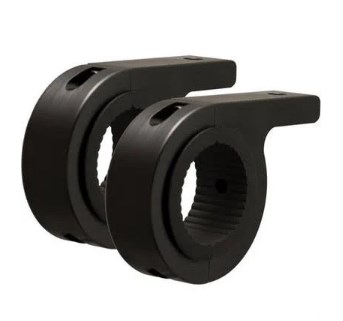 2.25 in. Tube Frame Mounting Clamp for M10 Mounting Bolt, Black - Pack of 2