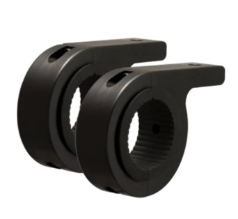 3.00 in. Tube Frame Mounting Clamp for M10 Mounting Bolt, Black - Pack of 2